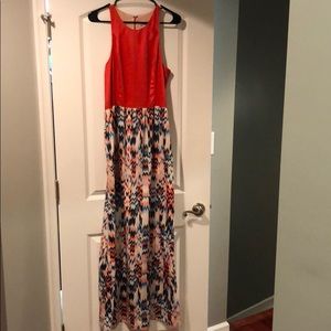 Abbeline Coral Teal Maxi Dress